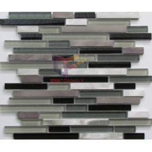 Classical Grey and Black Glass Mixed Aluminium Mosaic (CFA69)